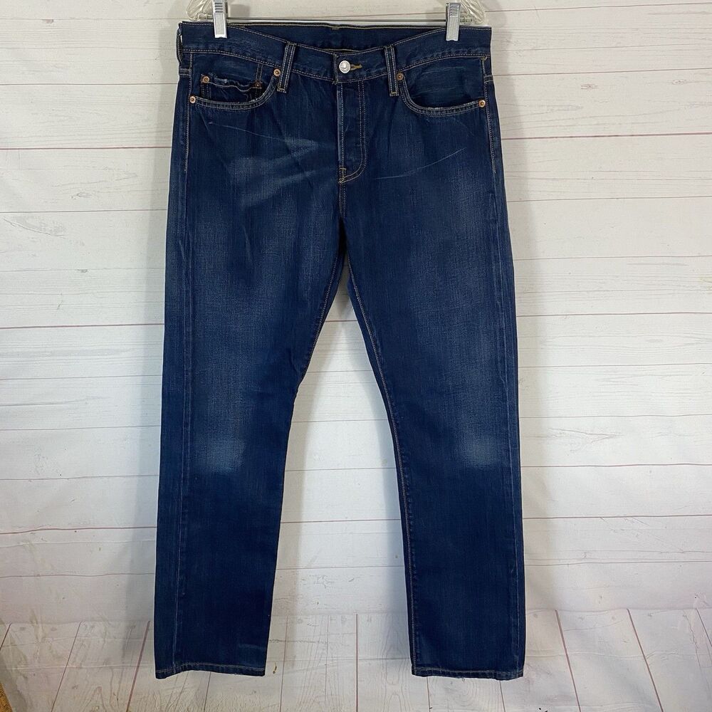 Levi's Mens 501 Button Fly Jeans Size 34x31 Blue 100% Cotton Pockets